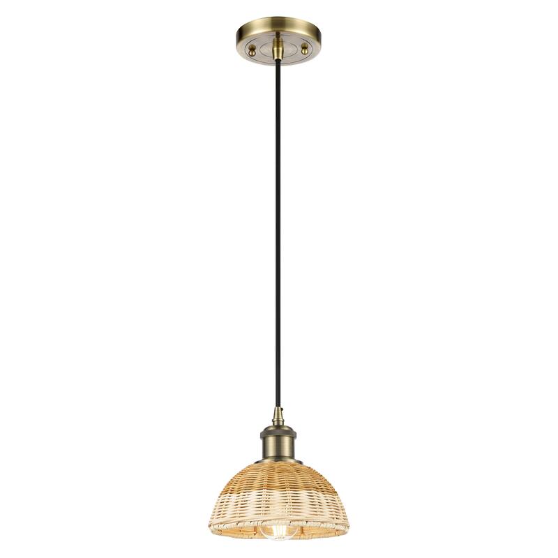 Innovations Lighting Endless Possibilities Ballston - Bristol Natural II - 1 Light 8" Cord Hung Mini Pendant - Antique Brass