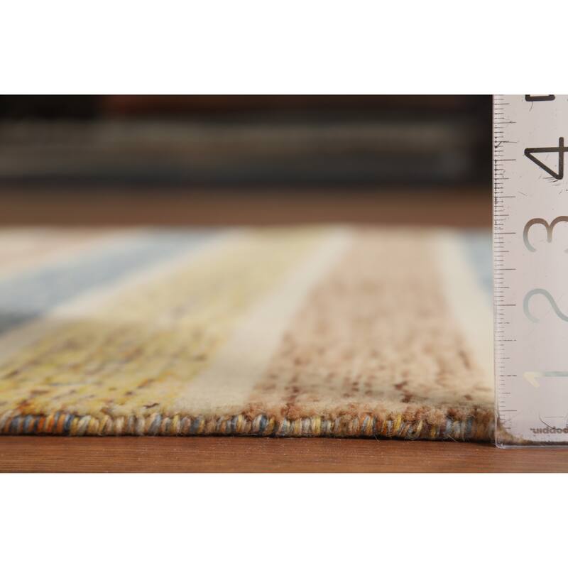 Hand Knotted Oriental 100% Wool Carpet Tribal Animal Pictorial Multi-Colored Gabbeh Area Rug - 5' 9'' X 4' 0''