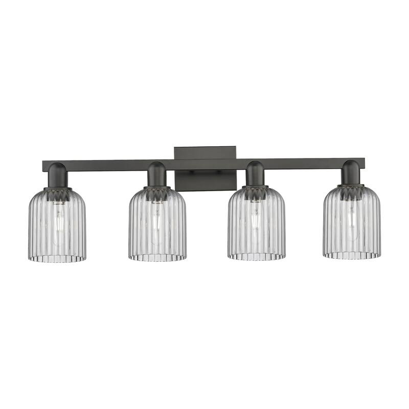 Innovations Lighting 716-4W-11-32 Bridal Veil Vanity Bridal Veil 4 - Matte Black / Light Smoke