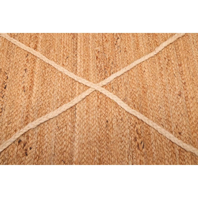 ECARPETGALLERY Braided Weave Palas Denizli Tan Jute Rug - 5'2 x 7'6