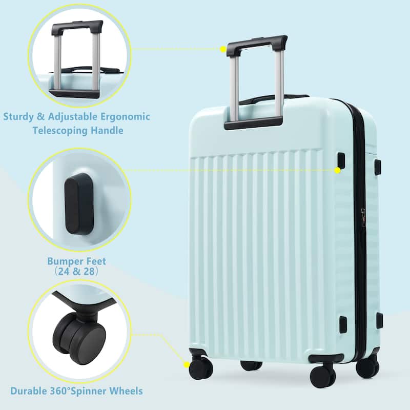 Luggage Set 5 Piece, Hardside Carry on Suitcase , Expandable Luggage with Travel Bags Spinner Wheels TSA Lock