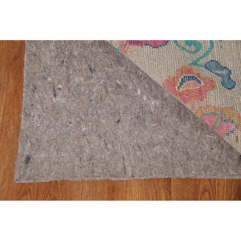 Hand Knotted Oriental 100% Wool Carpet Traditional Floral Greys & Charcoal Art Deco Area Rug - 11' 6'' X 9' 0''