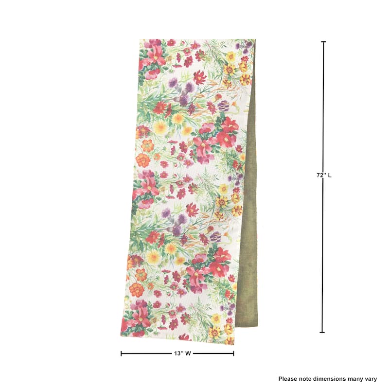 13" X 72" Fabric Summer Floral Runner