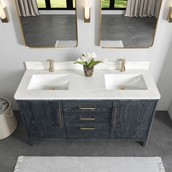 Gara Double Bath Vanity with Composite Stone Top without