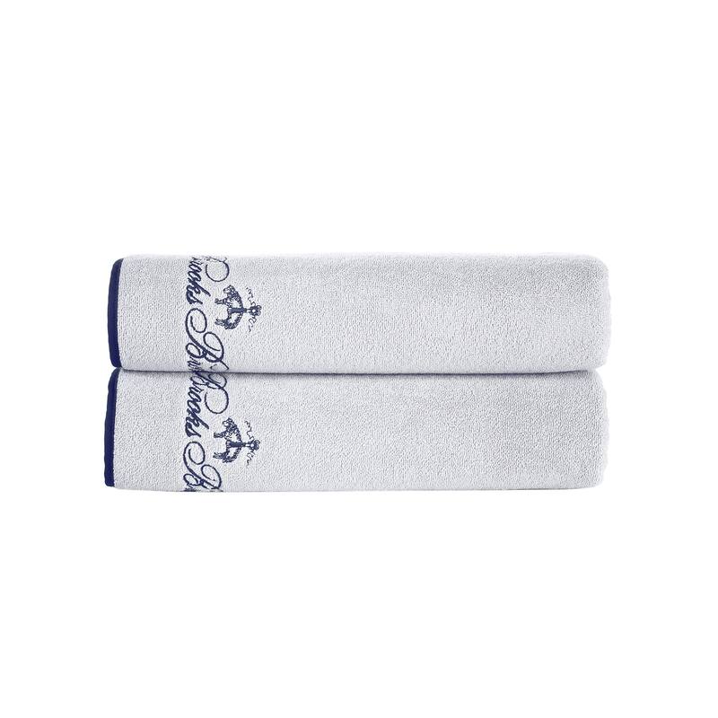Brooks Brothers Contrast Frame 2 pcs Bath Sheets - Silver