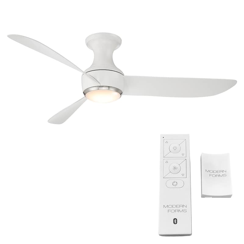 Corona 3-Blade Smart FlushMount Ceiling Fan 54in 3000K LED & Remote - N/A
