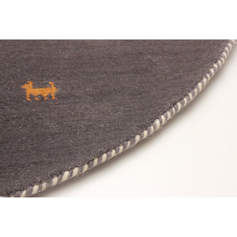 Kashkuli Gabbeh Grey Rug 4'8" x 4'8" - 4'8 x 4'8