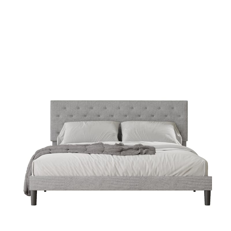 Full/Queen Size Platform Bed frame, Bed With Adjustable Headboard - Queen