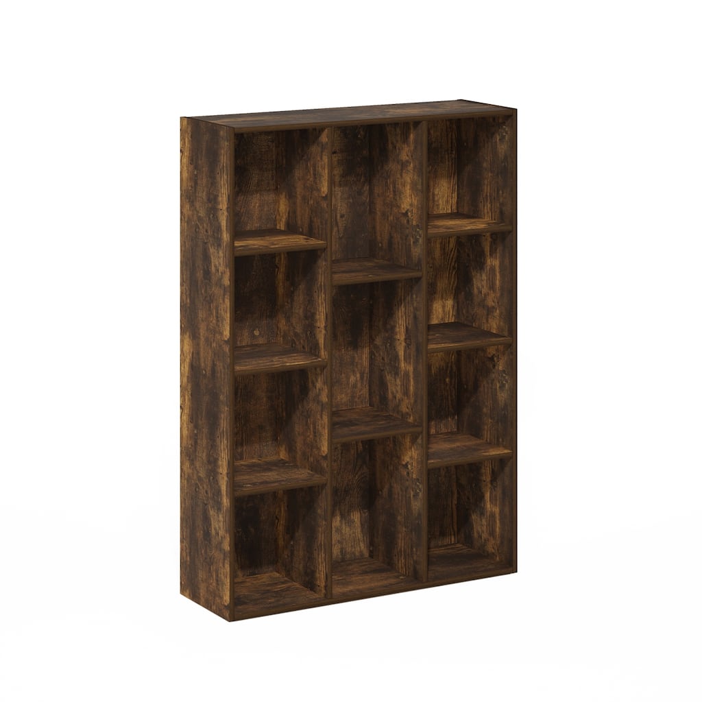 41.7 in. Tall Pine Wood 11-Shelf Bookcase