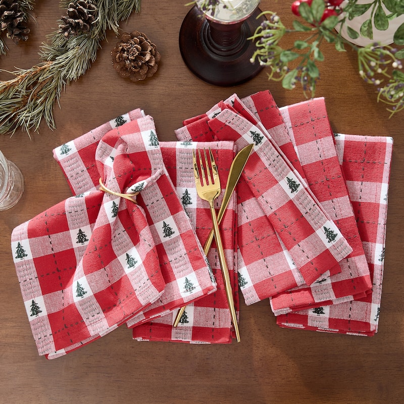 Sherwood Tree Dobby Cotton Napkins, Set of 8 - 17x17
