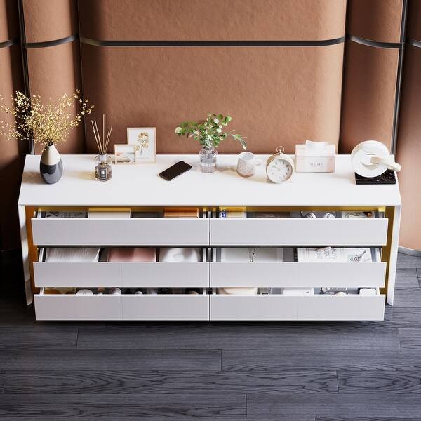 White 6-Drawer Dresser, Can Be Used as TV Stand or Sideboard - 68.9" - Bed Bath & Beyond - 41615716 White 6-Drawer Dresser, Can Be Used as TV Stand or Sideboard - 68.9" - Bed Bath & Beyond - 41615716