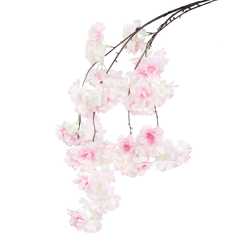 Set of 3 Pink Artificial Cherry Blossom Cluster Flower Stem Hanging Spray 58in - 58" L x 12" W x 4" DP