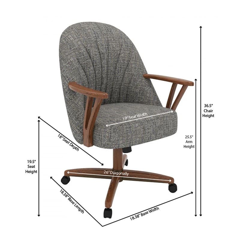 Chromcraft Cliff Caster Dining Chair Walnut Finish