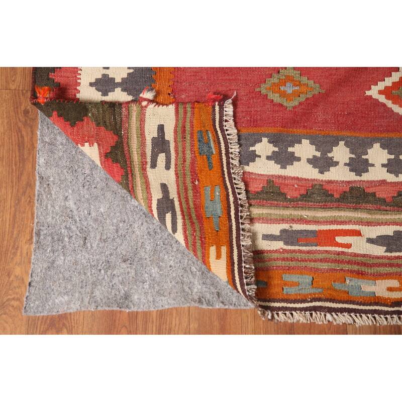 Kilim Qashqai Persian Vintage Area Rug Flatweave Wool Carpet - 4'6" x 7'9"