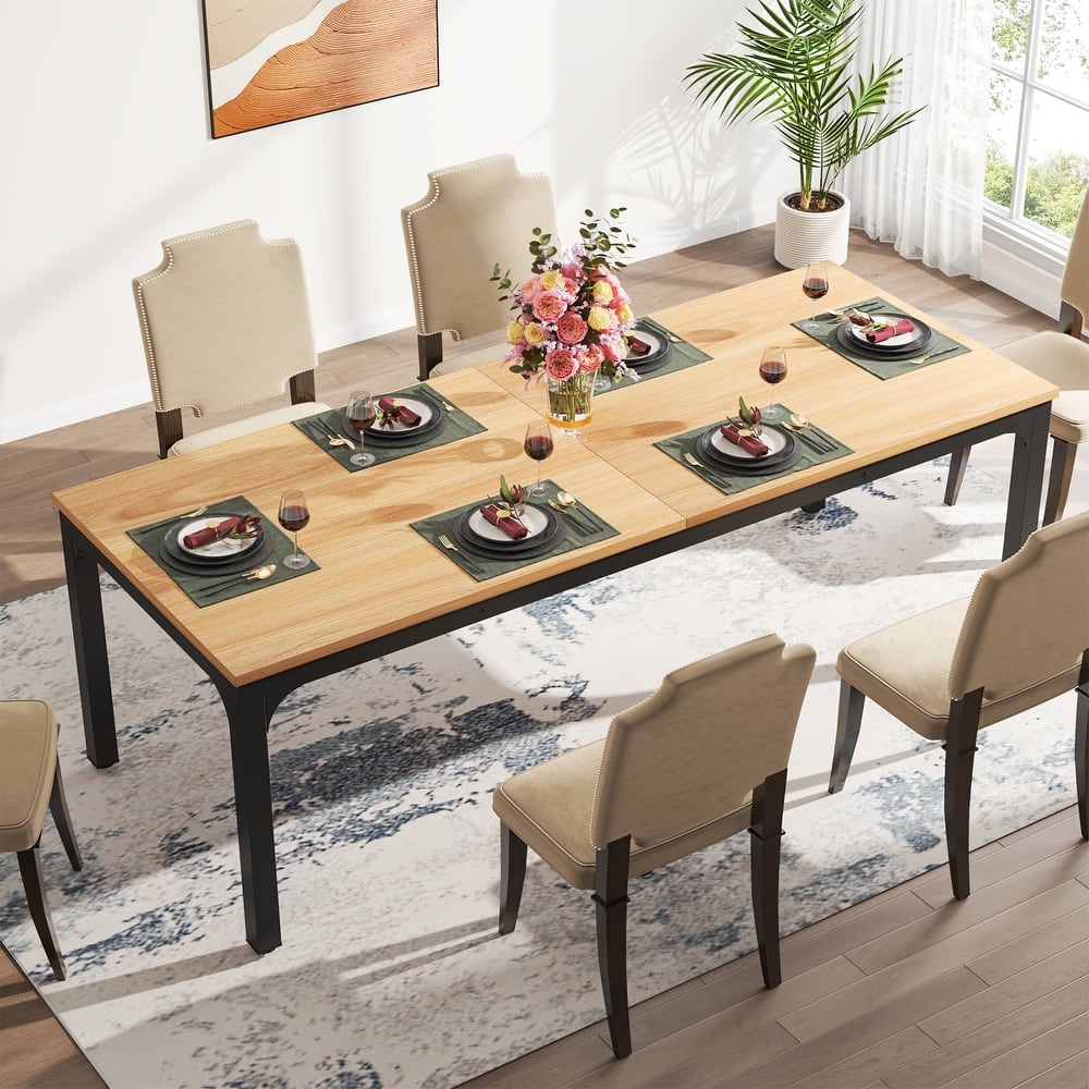 Dining Table for 6-8 Person, 78 inch Long Rectangular Kitchen Dining Table