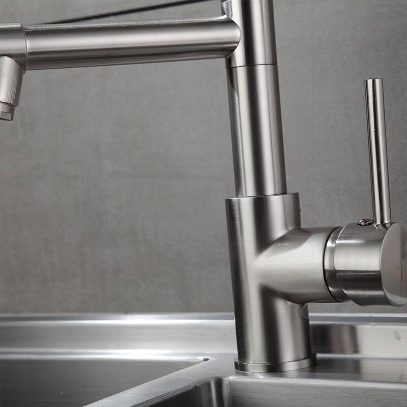 Kitchen Faucet with Pull Down Sprayer and Rotatable Spouts