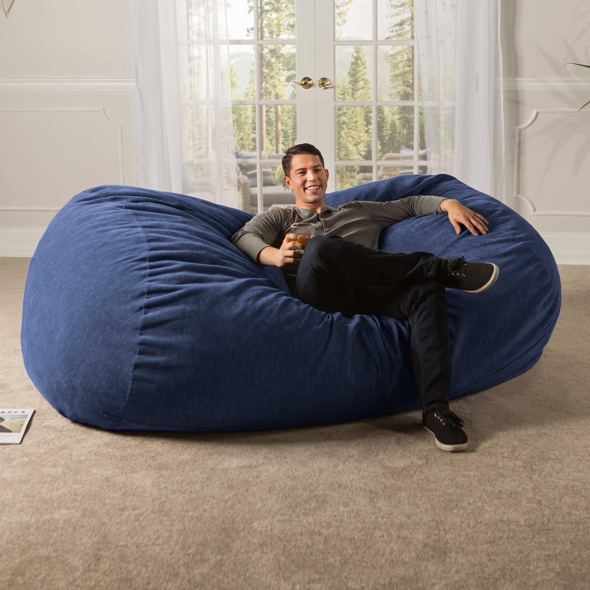 Living Room Furniture Fur Giant Bean Bag Sofa Cover With Filling & Without  Filling- FREE SHIPPING WORLDWIDE