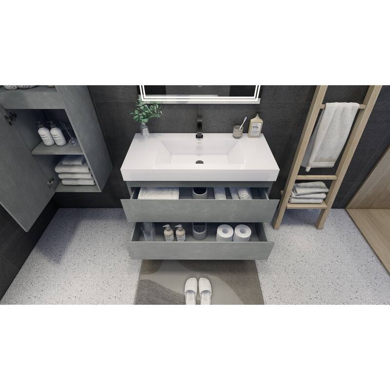 Baillie 42'' Wall-Mounted Vanity with Reinforced Acrylic Sink