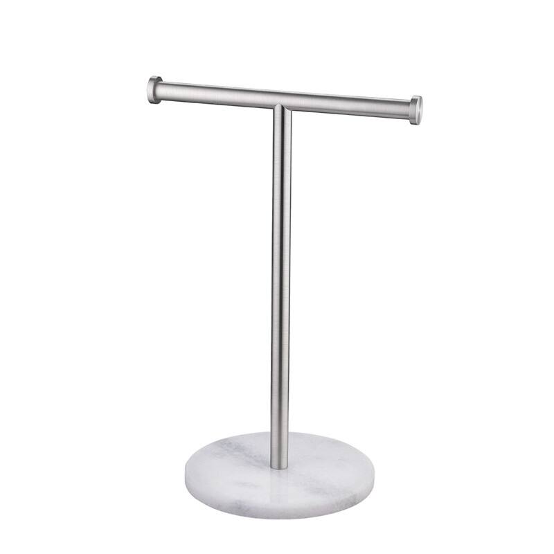 Countertop T-Shape Towel Rack Holer with Heavy Weight Marble Base