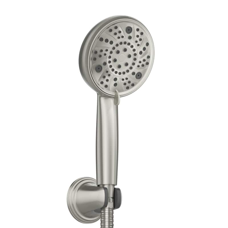 Laguna 8-in Multi-function Showerhead Shower System with Pivoting Shower Arm and Multi-function Handshower Brushed Nickel