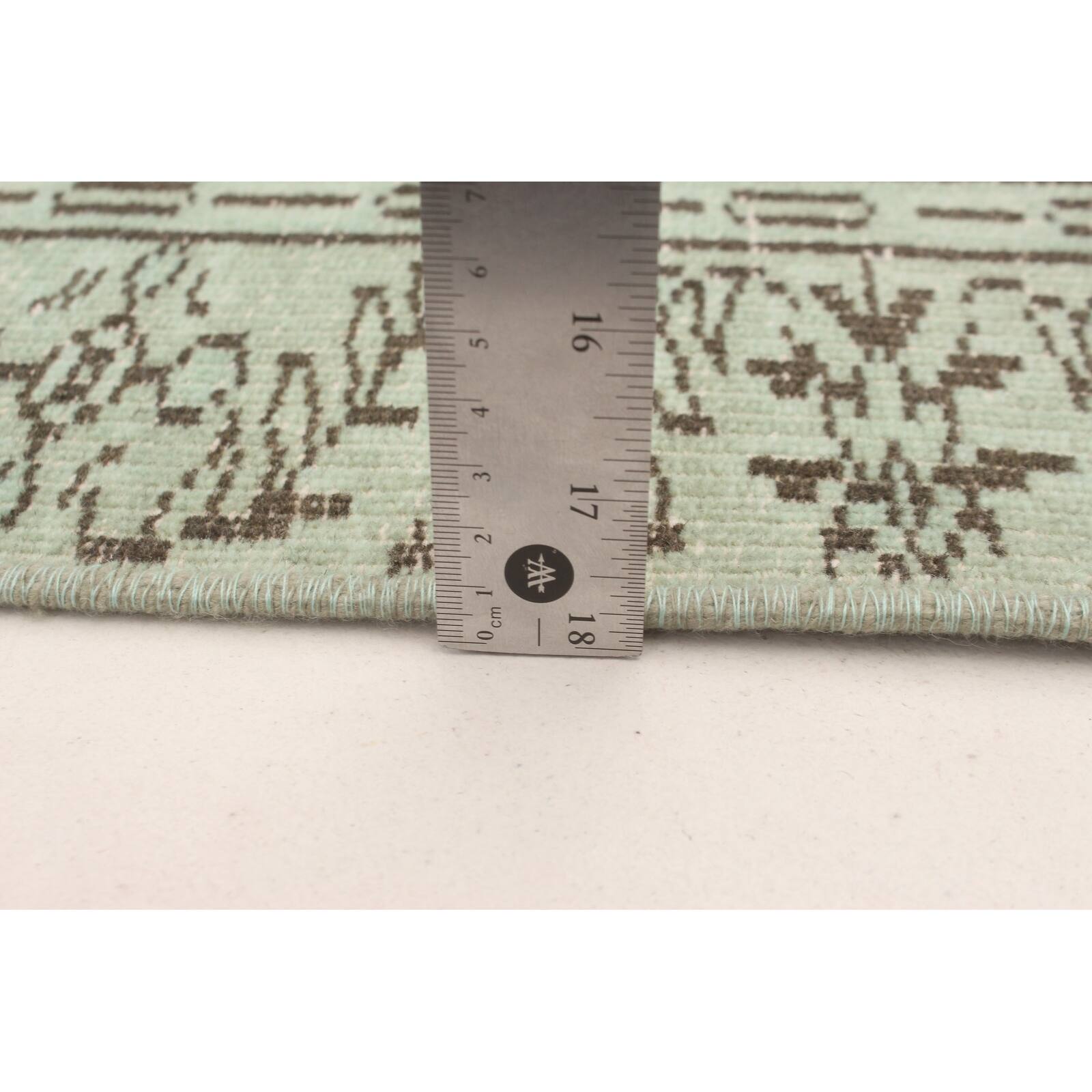 ECARPETGALLERY Handknotted Color Transition Light Green Wool Rug 5'6