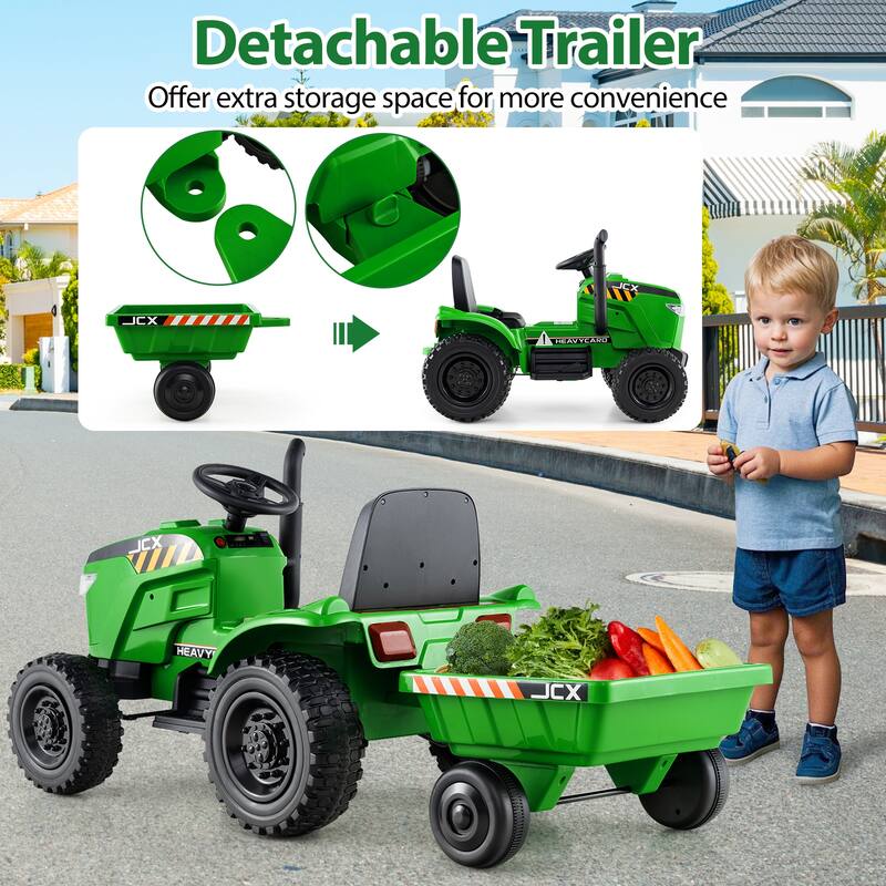 Gymax 2-in-1 Kids Ride On Tractor 12V Battery Powered Toy Car w/