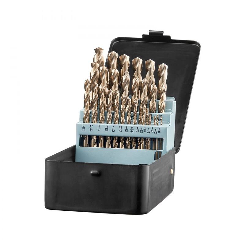 Black M35 Cobalt 29pcs Drill Bit Set with 135 Split Point and Storage Case - 7.08 x 4.33 x 2.16 in
