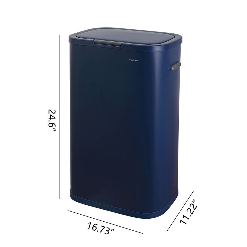 happimess Tammi Kitchen 14.5-Gallon Slim Metal Push Button Trash Can