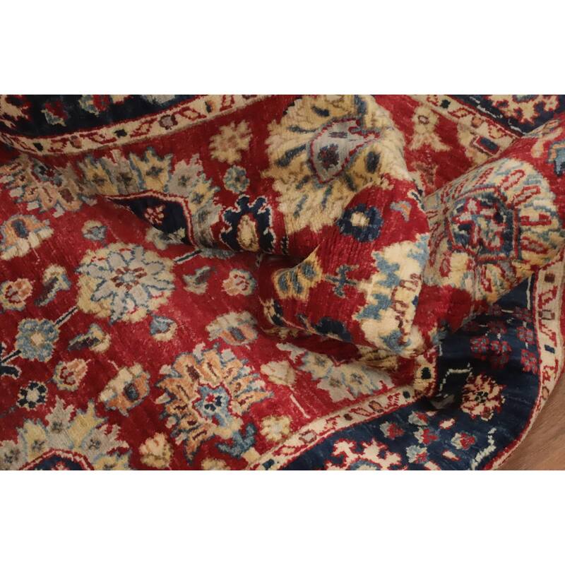 Hand Knotted Oriental 100% Wool Carpet Traditional All-Over Red Ziegler Runner Rug - 12' 0'' X 2' 6''