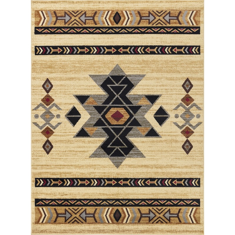 Tribes GC_YLS4006 Cream Southwest Area Rug - 2' x 3'