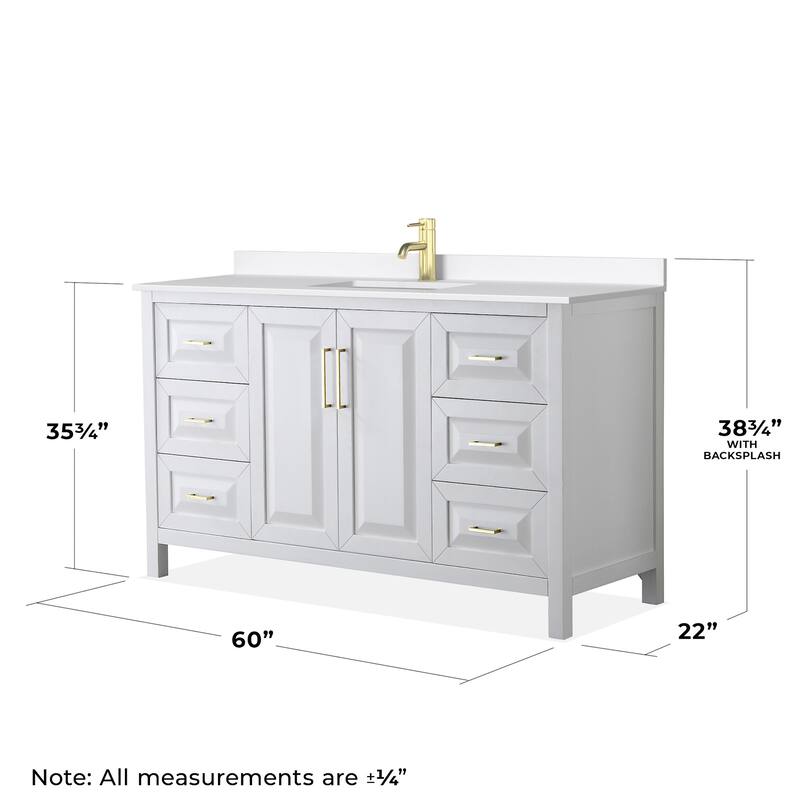 Wyndham Collection WCV252560S-QTZ-UNSMXX Daria 60" Free Standing