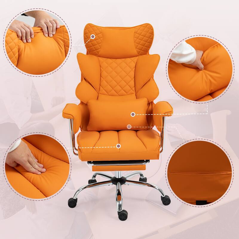 8-Point Massage Gaming Chair, Ergonomic Office Chair, Adjustable Backrest 90-135, Adjustable Armrests