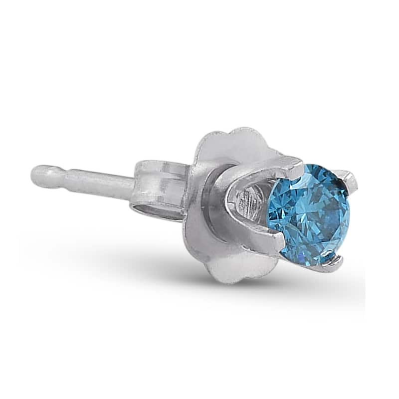 1/8ct Single Blue Diamond Stud White Gold