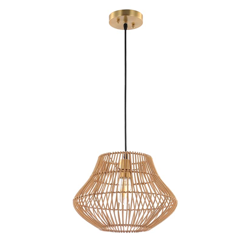 SAFAVIEH Lighting Rolina 14.5-inch Pendant - 15" W x 15" D x 14-86" H - Natural - 15Wx15Dx86H