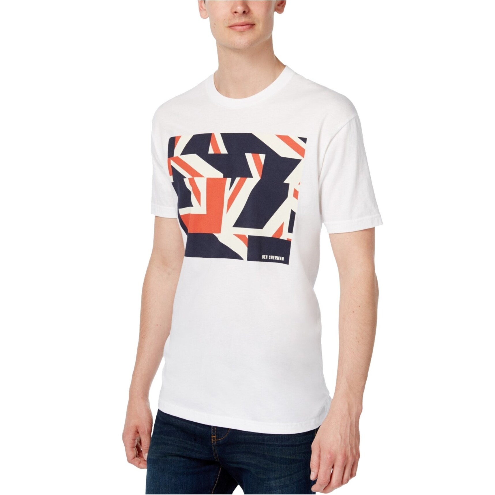 Shop Ben Sherman New White Mens Size Small S Abstract Graphic Tee