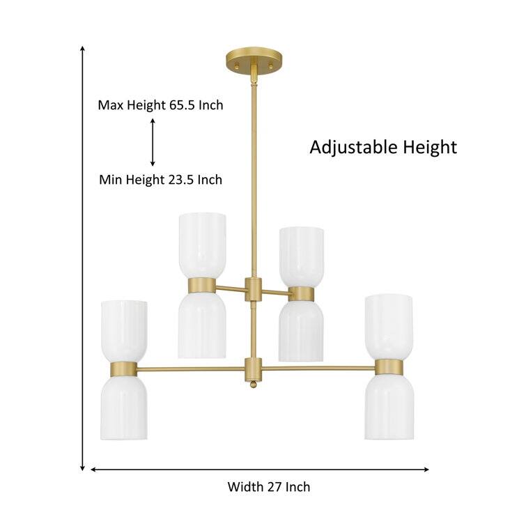 Shuman 8-light Dimmable Modern Gold Sputnik Linear Chandelier - 28 inches