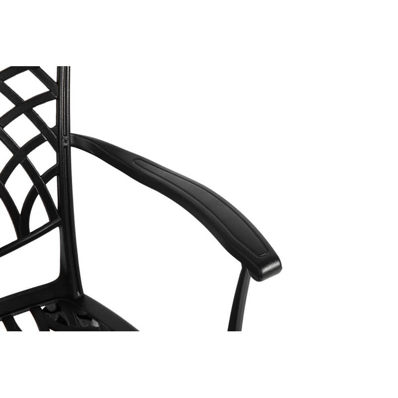 3 Piece Patio Bistro Set Cast Aluminum Bistro Table and Chairs Set Black