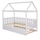 preview thumbnail 15 of 16, Unique and Elegant Twin Size Solid Pine Wood House Bed with Trundle