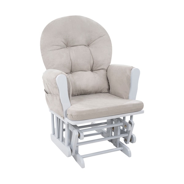 Buy grey glider and ottoman set Top Sellers Nursery Glider and Ottoman Set Reclining Rocker Chair with Padded Back Armrests and Cushions On Sale Bed Bath Beyond 36186189