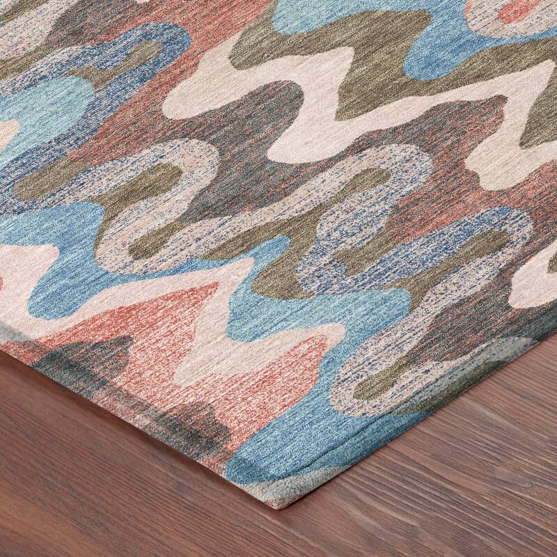 Machine Washable Indoor/ Outdoor Modern Mason Chantille Rug