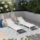 Option White/Grey/Blue Fabric, White Frame - Set of 2