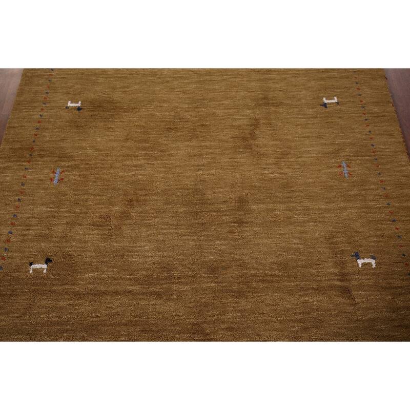 Little Animals Design Gabbeh Accent Rug Hand-Knotted Wool Carpet - 3'11"x 5'10"