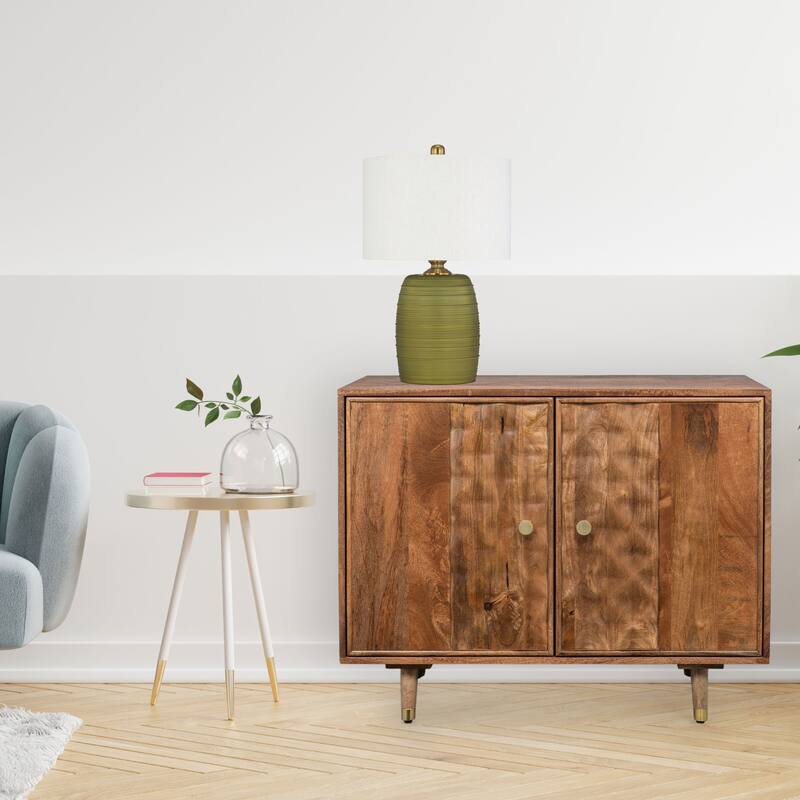 Hadley 37" Wide Solid Mango Wood Accent Cabinet - 37" x 15.5" x 29.5"