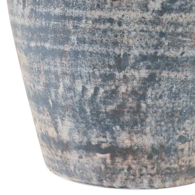 Handcrafted Terracotta Pottery Vase with Amphora Shape and Handles