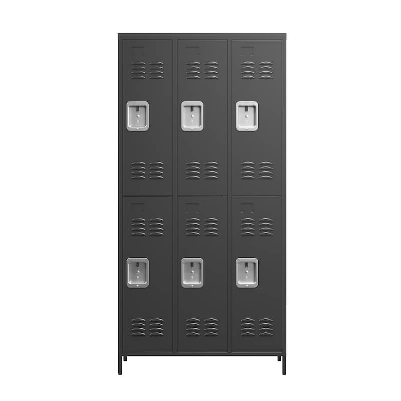 72"H 6 Door Metal Lockers With Lock for School Garage,Gym Office,Employees