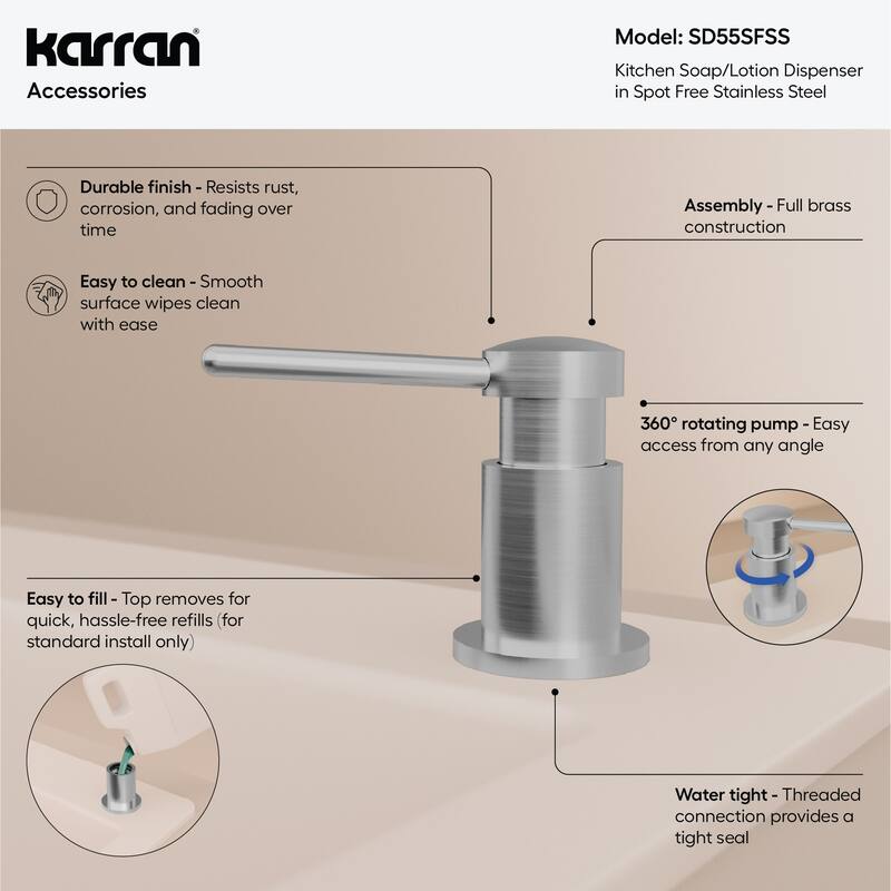 Karran SD55 Kitchen Soap/Lotion Dispenser