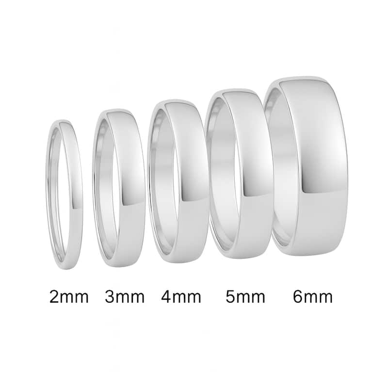 Clover White Gold High-Polish Classic Wedding Band 4-6mm