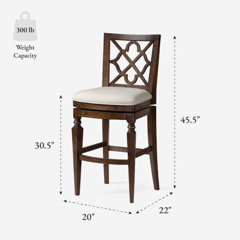 Maven Lane 31" Highland Swivel Bar Height Kitchen Stool