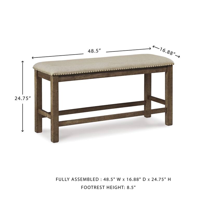 Moriville Counter Height Dining Bench - Beige/Brown