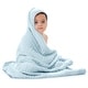 preview thumbnail 25 of 83, Comfy Cubs Hooded Baby Towels - 6 Layer, 100% Muslin Cotton - Large 32 x 32 Inch Sky Blue - Pack of 1
